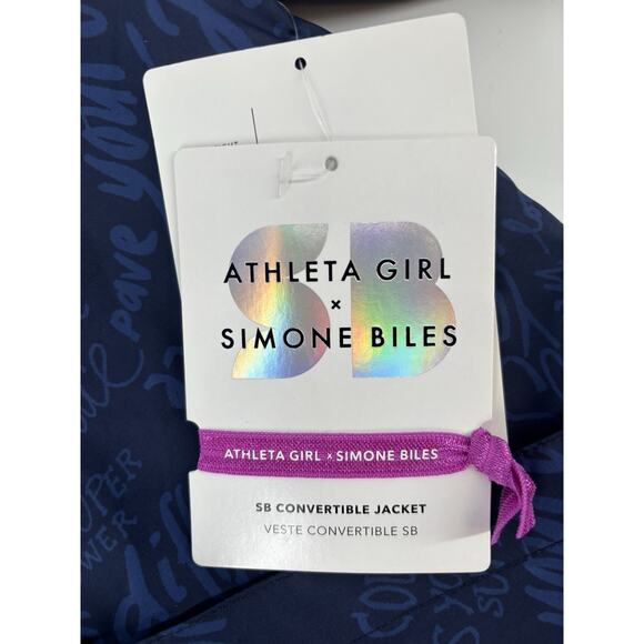 NEW Athleta Girl Simone Biles Convertible Jacket XL (14) Navy Blue NWT $99 MSRP - Picture 15 of 16